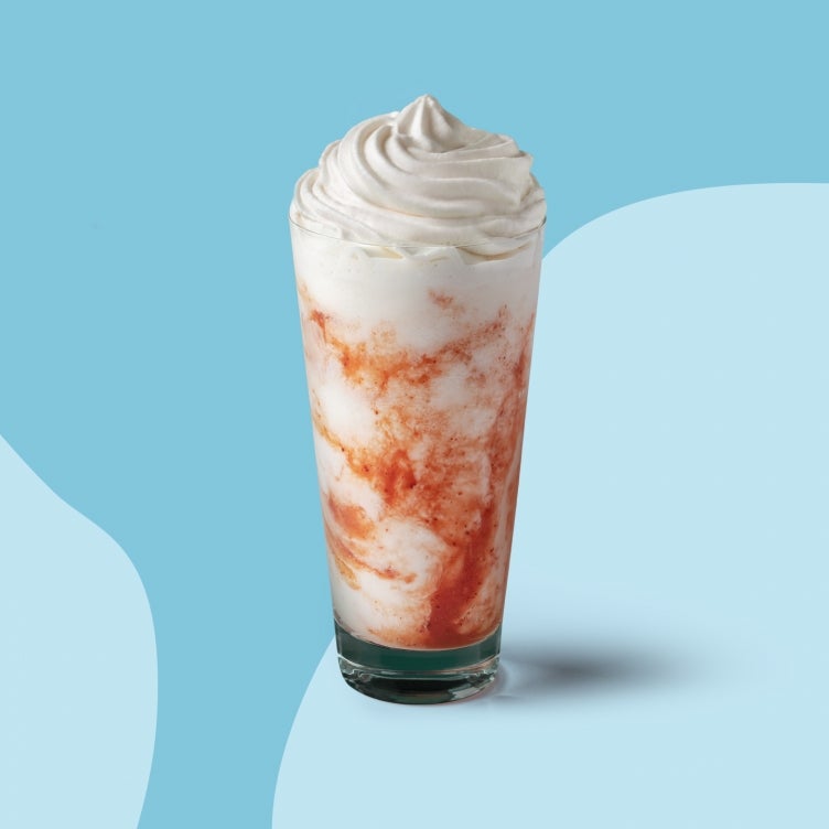 Erdbeer-Obers-Frappuccino