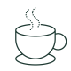 Line illustration of a steaming cup