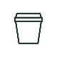 Line illustration of a short takeaway cup