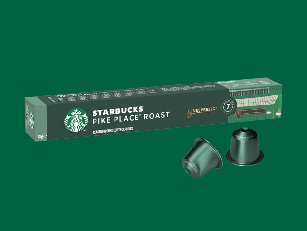Starbucks® by Nespresso® Pike Place™ Roast capsule en verpakking 