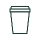 Line illustration of a tall takeaway cup